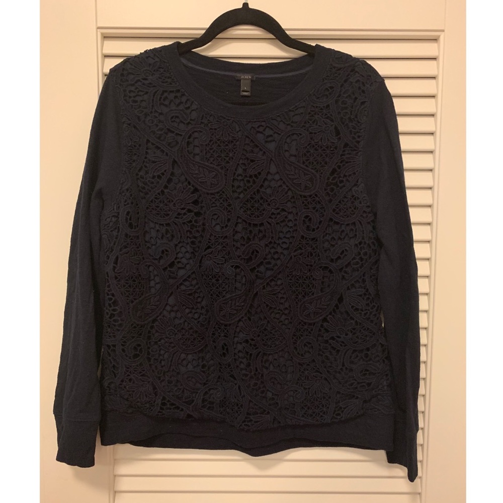 J Crew Lace Front Sweatshirt (L)
